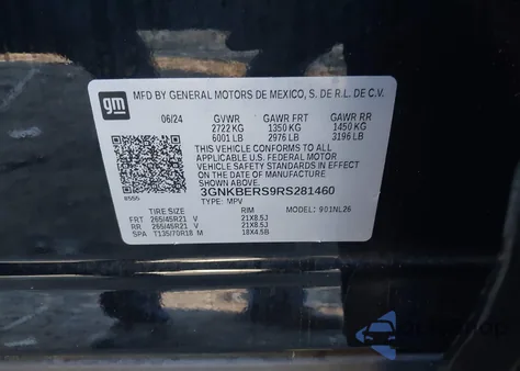 2024 Chevrolet Blazer Fwd Rs z USA, uszkodzony, nr VIN 3GNKBERS9RS281460